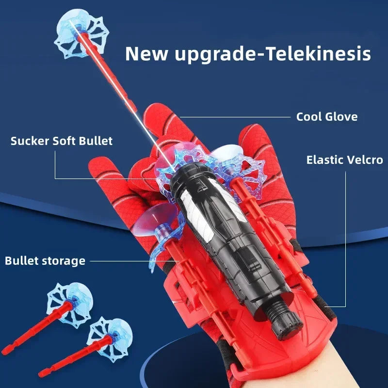 New Movie Cosplay Launcher Spider Silk Glove Web Shooters Recoverable Wristband Halloween Prop Toys For Children