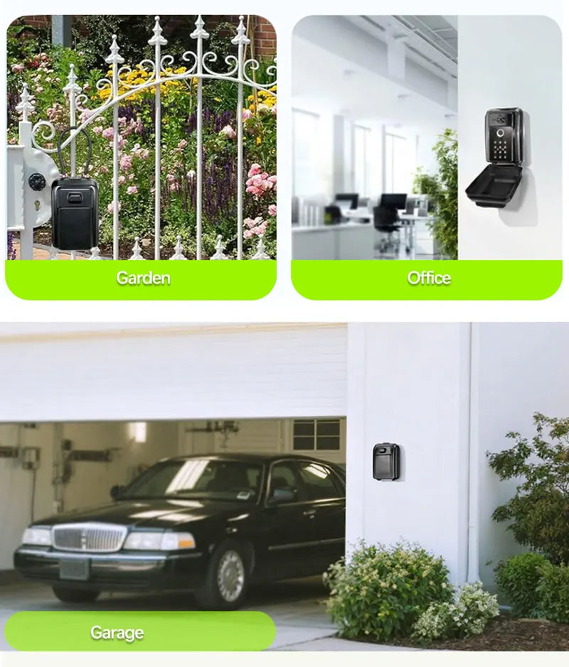 Tuya/TTlock Smart Key Lock Box Fingerprint Wall Mounted Aluminum Alloy Key Safe Box Waterproof With Code Key Storage Lock Box