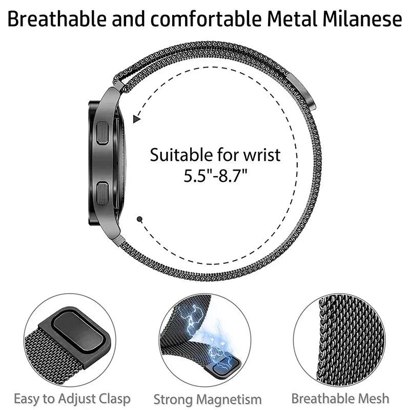Milanese Loop Band For Redmi watch 5/4 Smartwatch Bracelet For Mi band 8pro/9 pro Wristband Replacement Metal Strap Accessories