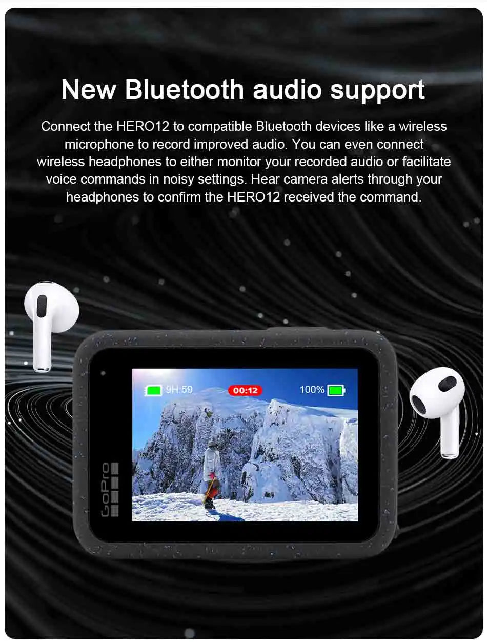 GoPro HERO12 Black Action Camera HyperSmooth6.0 5.3K60fps Video 27MP Go Pro12 helmet Sport Camera