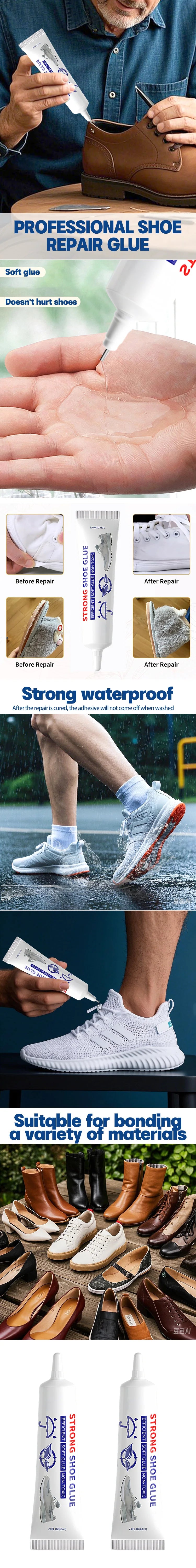 Waterproof Shoes Glue Super Strong Adhesive Clear Repair Sole for Sneakers Transparent Sealant Home Shoe-Repairing Adhesive