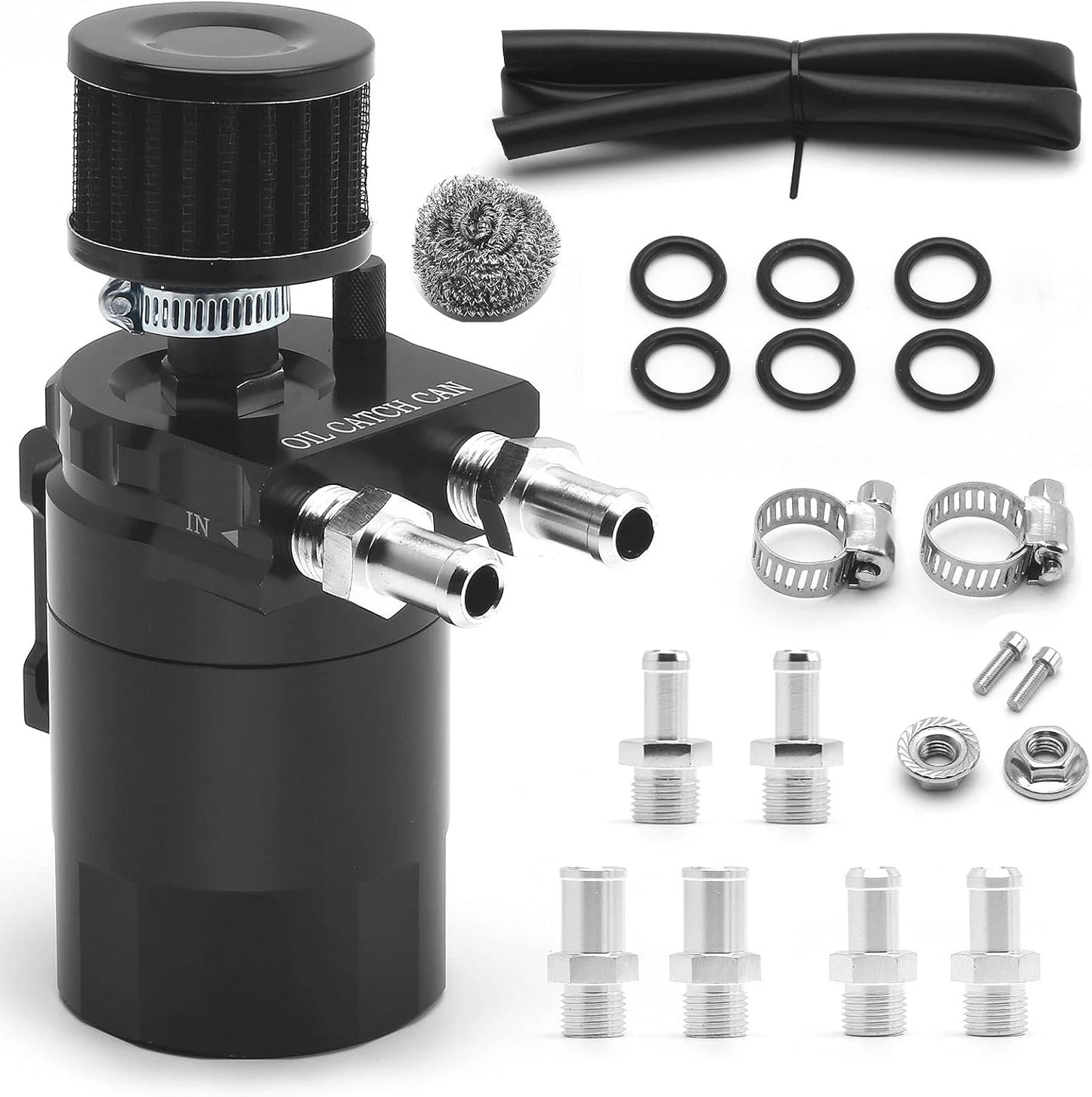 Universal Baffled Aluminum Oil Catch Can Reservoir Tank Oil Tank With Breather Filter OCC-1020A