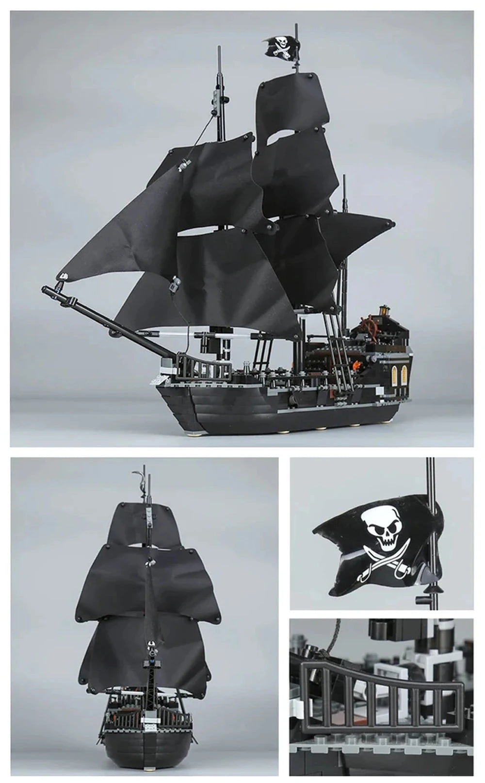 Pirates of the Caribbean Black Pearl Queen Anne Revenge Ghost Ship Model 79008 4184 Building Blocks 4195 Set Bricks Toy Kid Gift