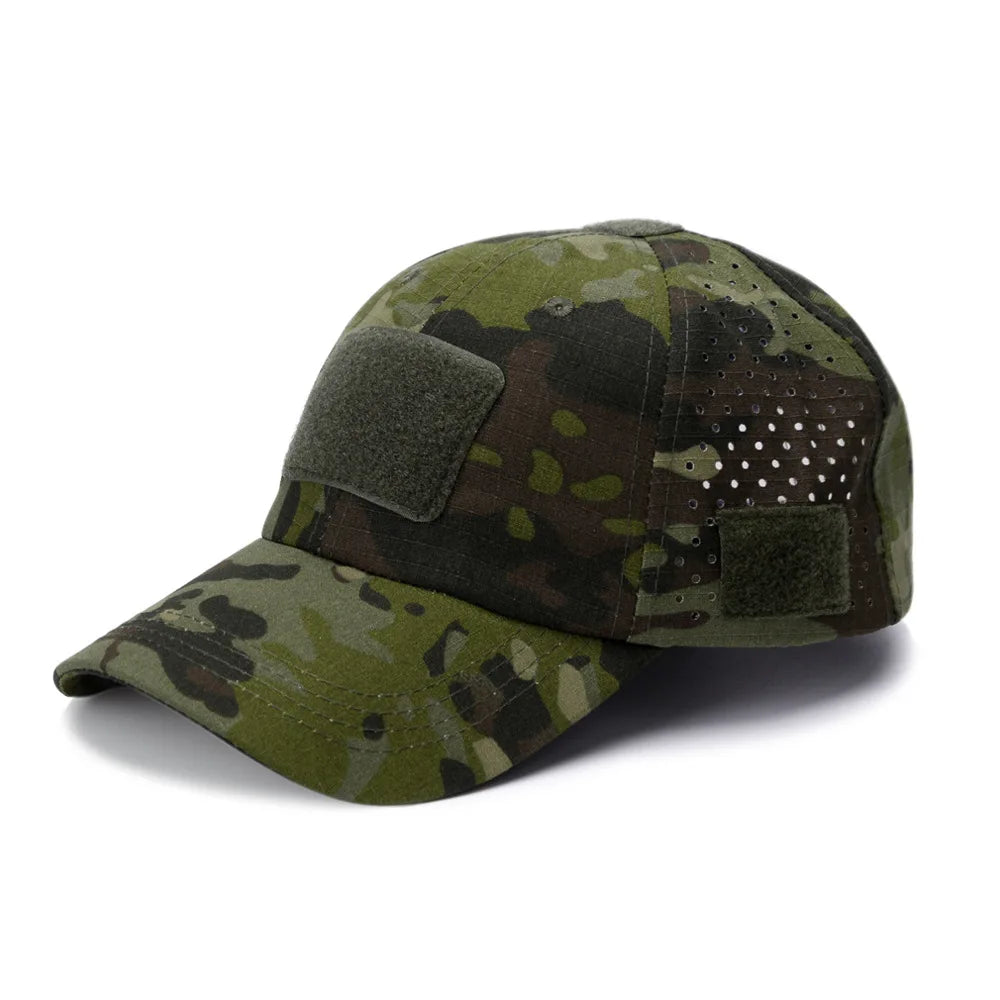 Athletic casual breathable camouflage baseball cap for men, military fan sun hat tactical hat military training hat bucket hat
