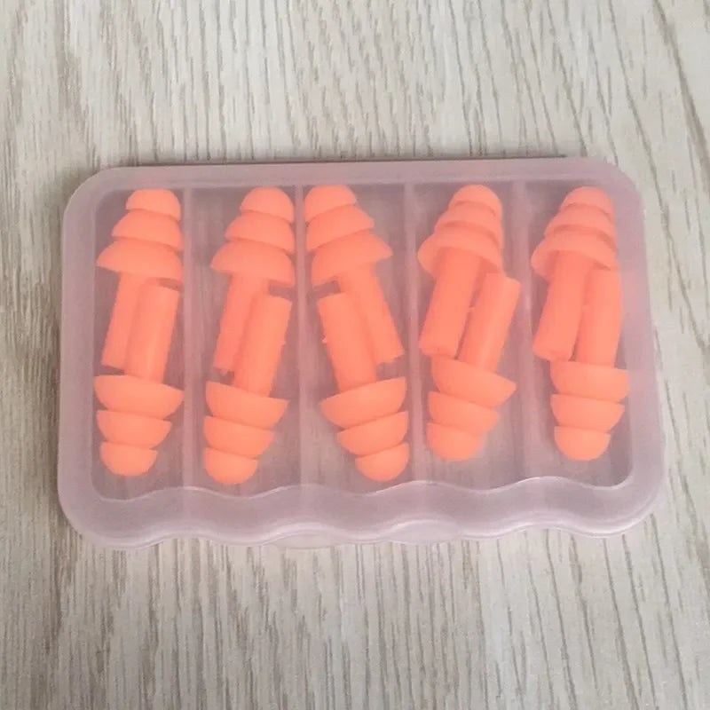 Soft Silicone Earplugs for Adults and Children Waterproof Swimming Earplugs Anti-Noise Ear Clips, Swimmers Diving 5Pairs per Box