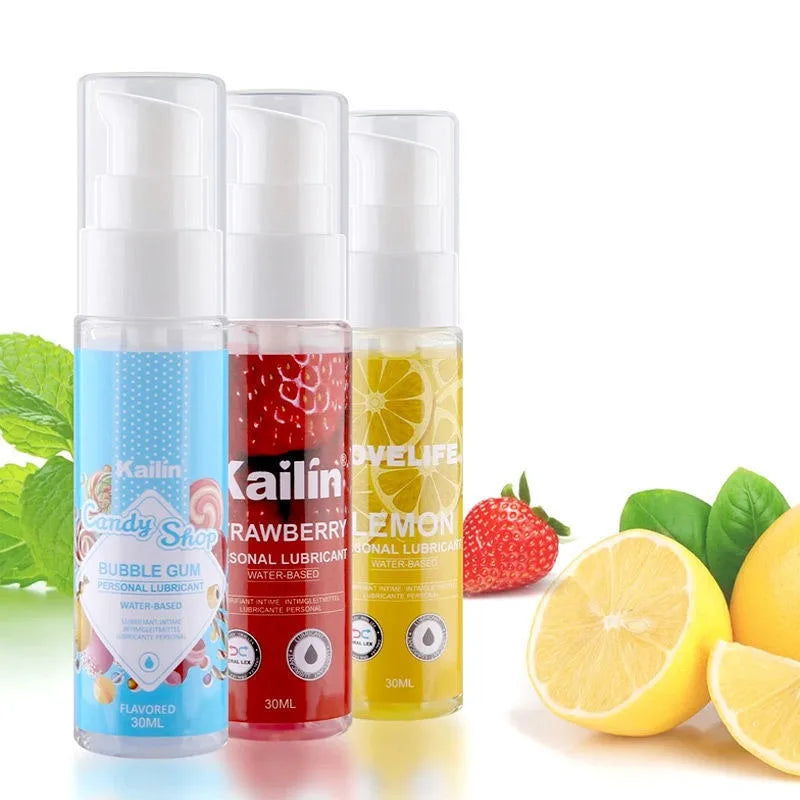 30ml Strawberry Flavor Edible Lubricant for Anal Vaginal Oral Sex Silicone Lubricating Oil Adult Sex Products Body Massage Gel