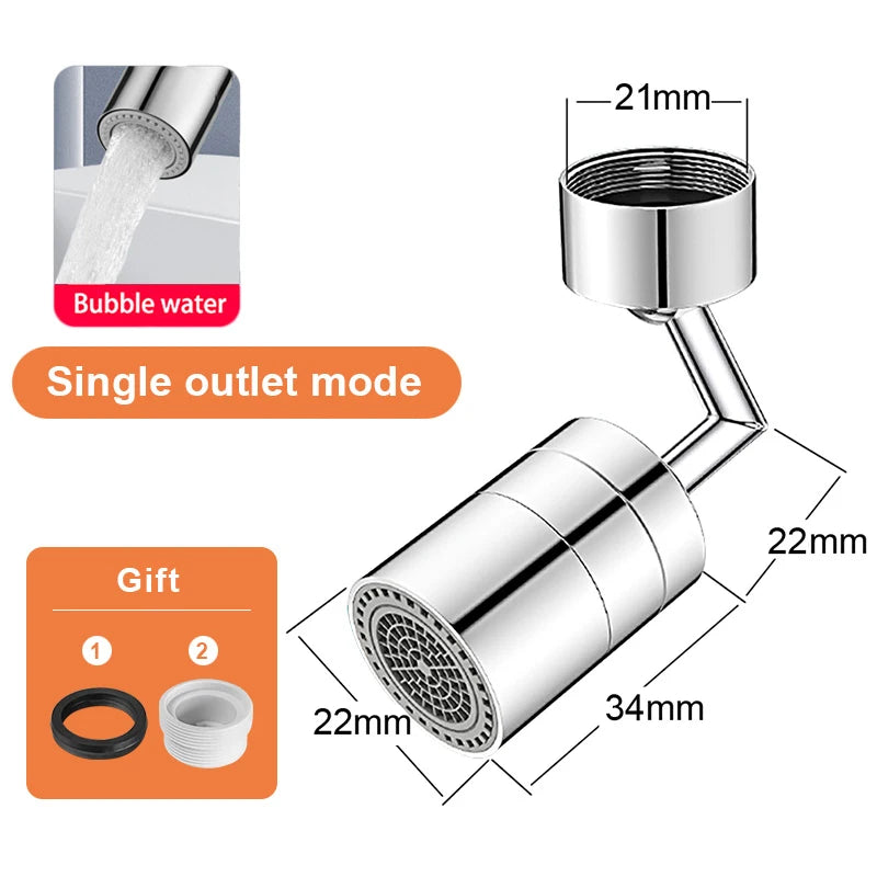 Universal 1080 °Swivel Robotic Arm Swivel Extension Faucet Aerator Kitchen Sink Faucet Extender Mixer Tap Nozzle Water Flow Mode