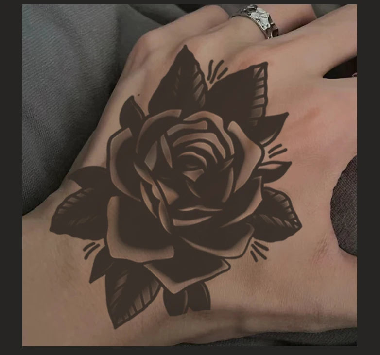 Rose, cool temporary tattoo stickers, durable waterproof, semi permanent herbal tattoo stickers