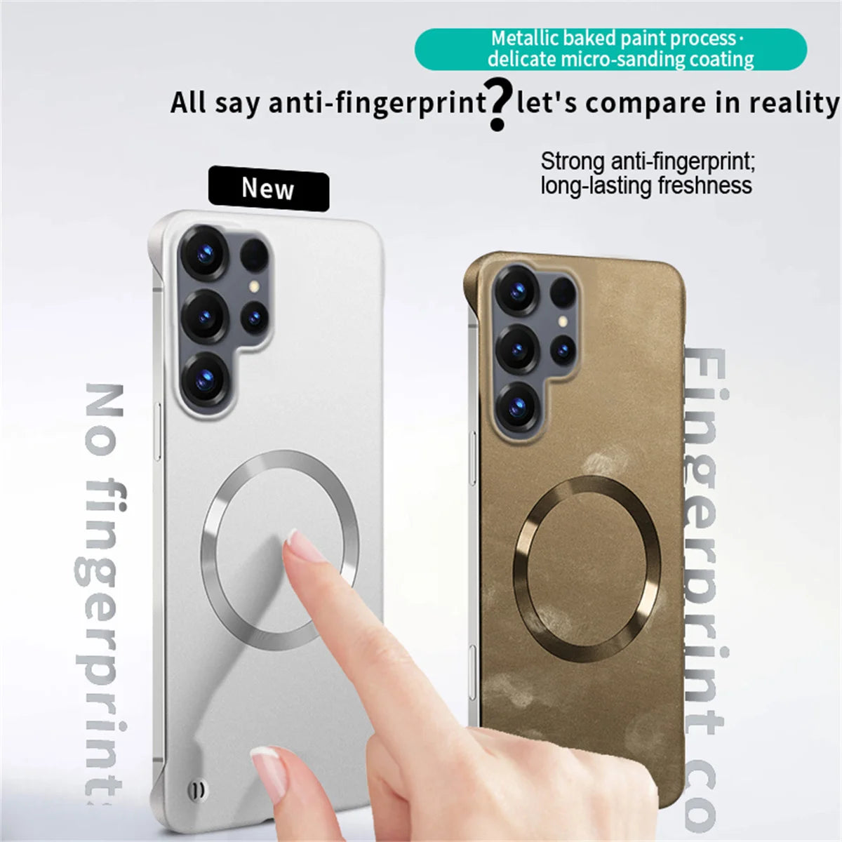 Ultra Thin PC Frameless Magnetic Phone Case for Samung S26 Ultra S25 Edge S24 FE S22 S23 Plus A56 A55 for Magsafe Matte Cover