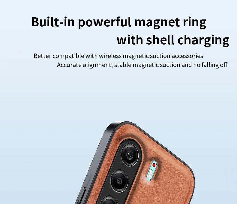 For Tecno Camon 40 Pro 4G 5G Magnetic Wireless Charging Leather Phone Case Shockproof Silicone Lens Protect Cover Cases Bracket