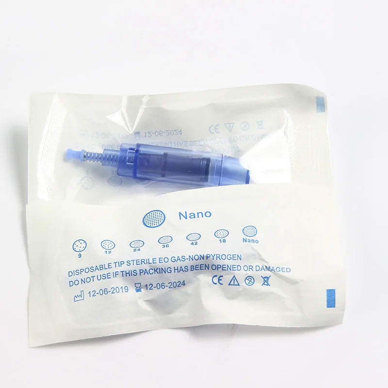 10pcs Professional Blue Bayonet Needles Cartridges 9 12 24 36 42pin  Nano Size For Derma Microneedling Pen A1 Face Skin
