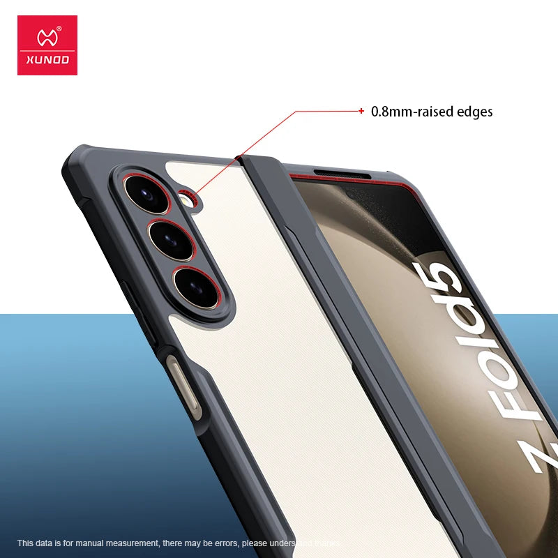 Xundd Foldable Case For Samsung Galaxy Z Fold 3 4 5 6 Fold 7 Airbag Shockproof Shell Glass&PC&TPU Protection Cover z 플립4 케