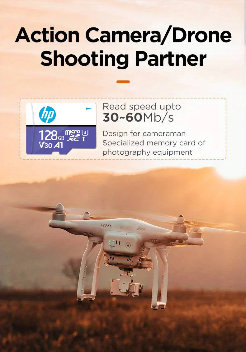 HP Micro SD Card Memory Card Class 10 32GB 64GB 128GB 256GB U3 4K High Speed Cartao De Memoria Flash Memory TF Mecard C10