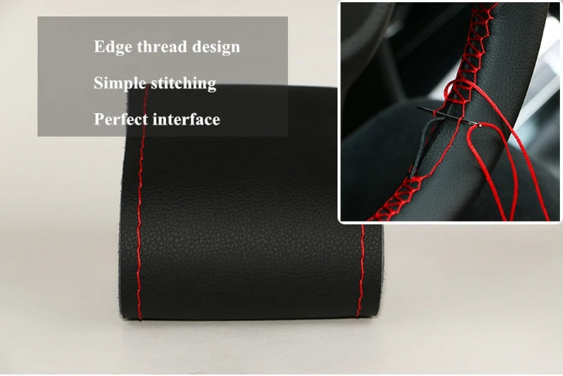DIY Soft Fiber Leather Steering Wheel Covers Universal braid Car steering-wheel With Needles And Thread Interior accessories