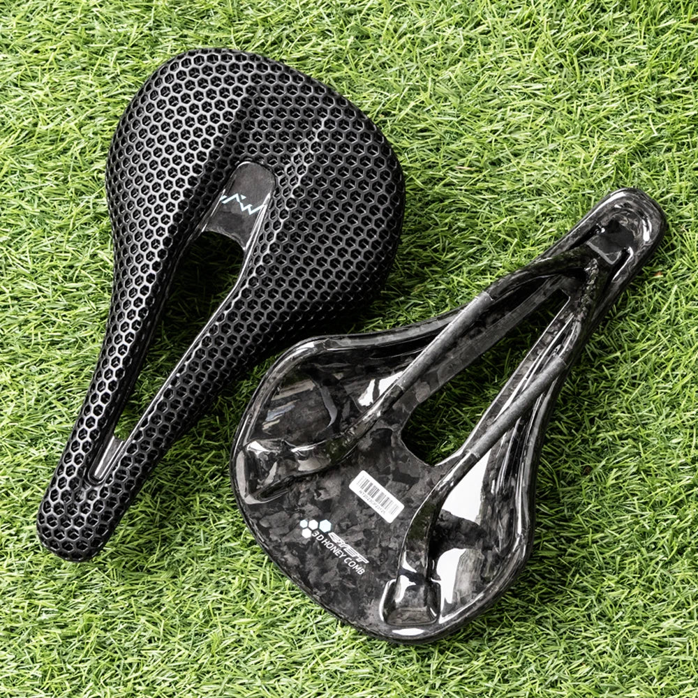 RYET 3D Printed Bike Carbon Saddle 140mm 143mm Super Light Road MTB Racing 3D/EVA  Saddles Bicycle Cushion Cycling Seating Part