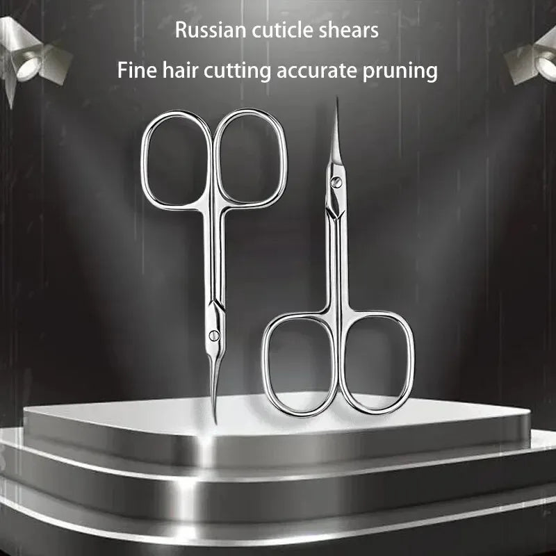 Precision Stainless Steel Cuticle Scissors - Thin Blade Nail Clippers for Manicure and Eyebrow Trimming - Dead Skin Remover