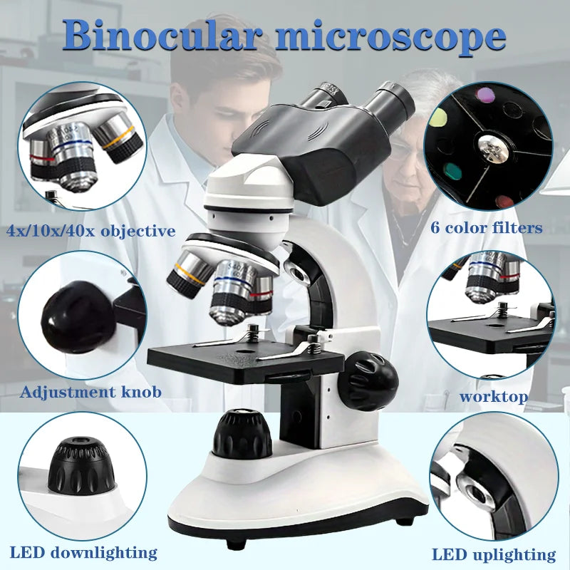 Optical Instrument Microscope 40X-2000X Magnification USB Camera for Laboratory School Home Education Adult Microscope