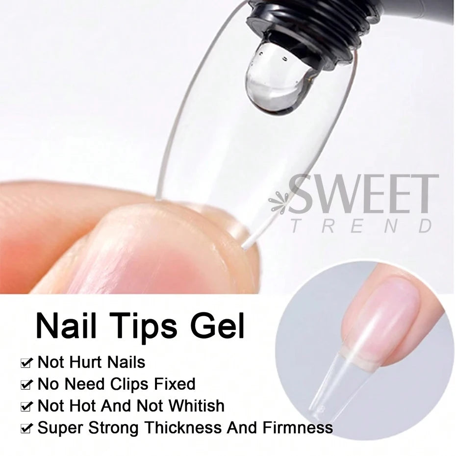 30g Soft Nail Tips Gel Transparent Patch Gel For False Nails Extension Strong Adhesive Tube Tip Glue UV Soak Off Manicure Tools