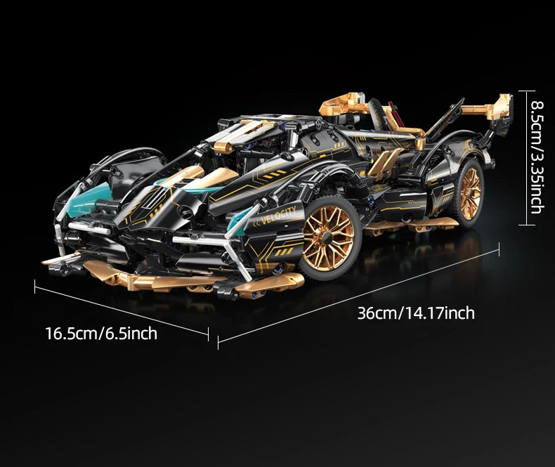 1:14 Building Block Car Cool Technology Design Optional Power Group Birthday Christmas Gift for Friends or Kids （1280+granule）