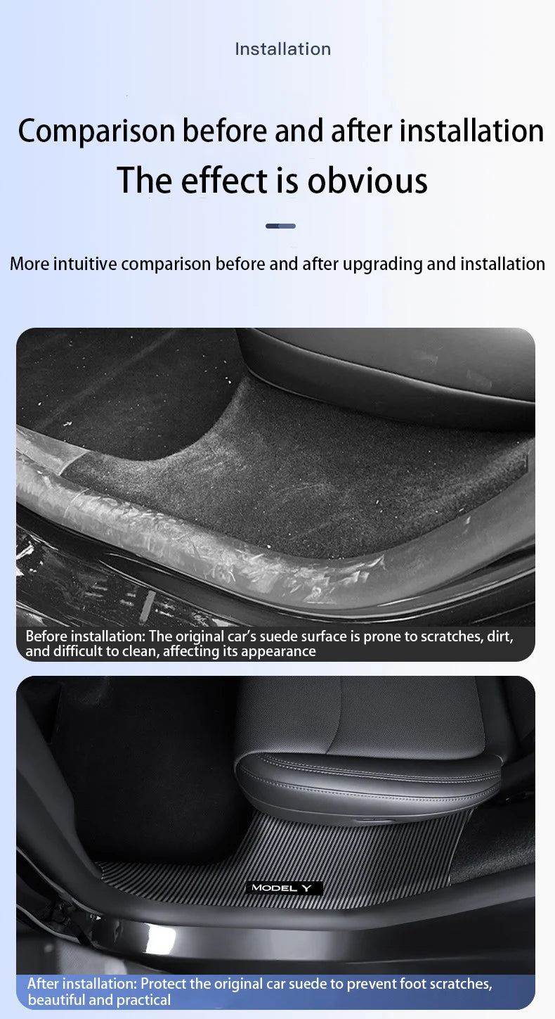 For New Tesla Model Y Juniper 2025+Front And Rear Door ABS Anti Scratch And Dirt Resistant Threshold Strips Interior Accessories