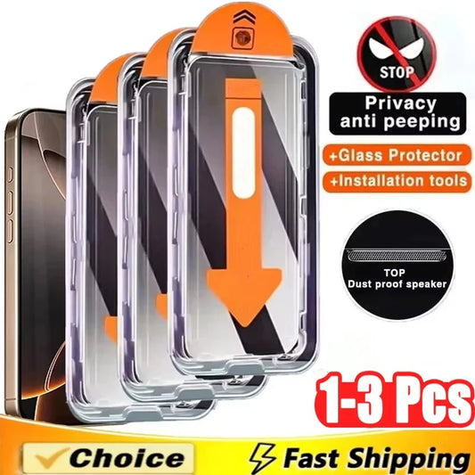 Oleophobic Coating Dust Free Installation Privacy Screen Protector For iPhone 16 17 Pro Max 15 13 11 12 14 Pro Max Mini SE XR 7