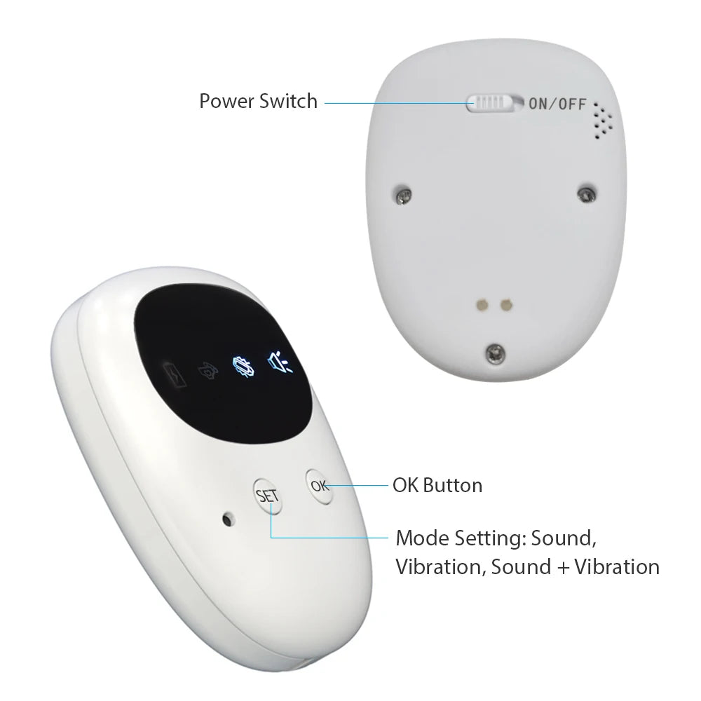 Wireless Bedwetting Alarm Pee Alarm with Receiver Transmitter for Kid Potty Training Elder Care 10-20M Vibration Sound Reminding