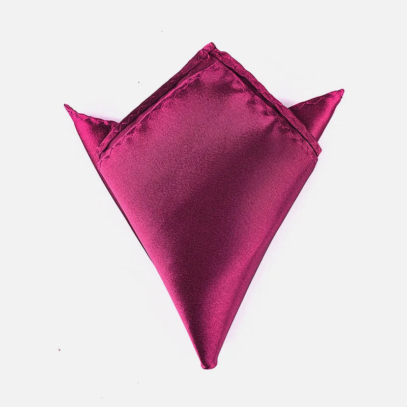 Luxury Men's Handkerchief Solid Color White Black Red Hankies Polyester Hanky Business Pocket Square Chest Towel 22*22CM