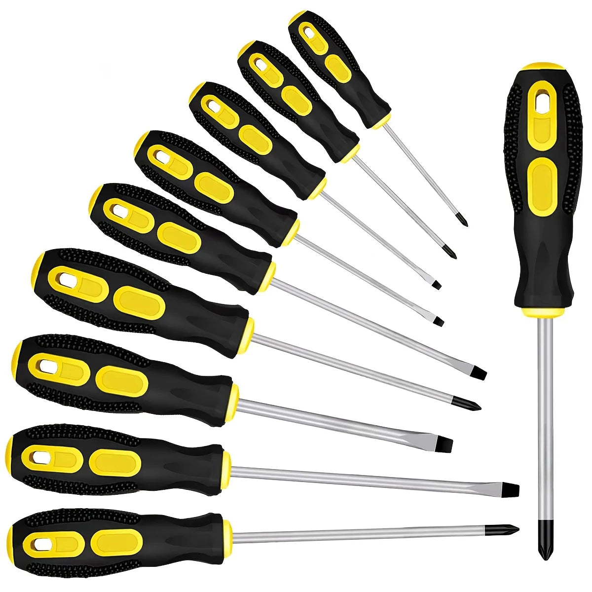 Magnetic Tip Screwdriver Set, Phillips and Flat, Professional Cushion Grip | Hand Tools Set