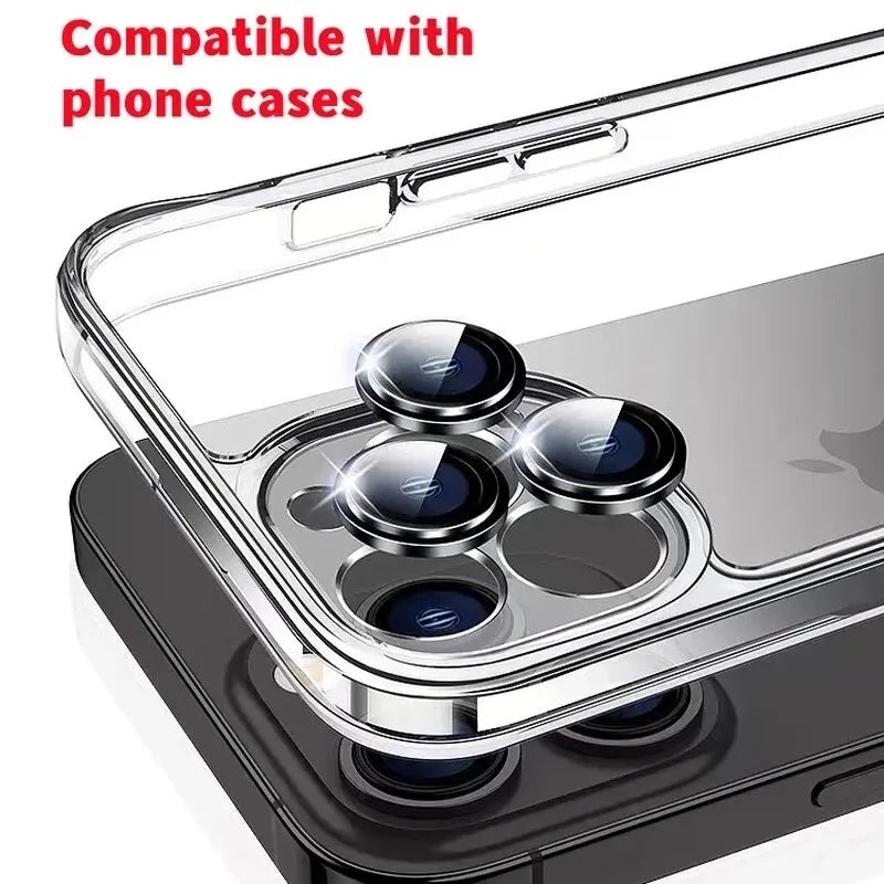 Camera Lens Protector for IPhone 15 14 Pro Max Metal Ring Protective Glass for IPhone 11 12 13 Pro Max Mini Camera Lens Glass