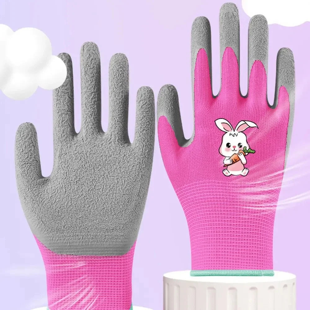 Kids Durable Waterproof Garden Work Gloves Non-Slip Children Safety Yard Work Gloves Portable Garden Supplies Gardening Gloves