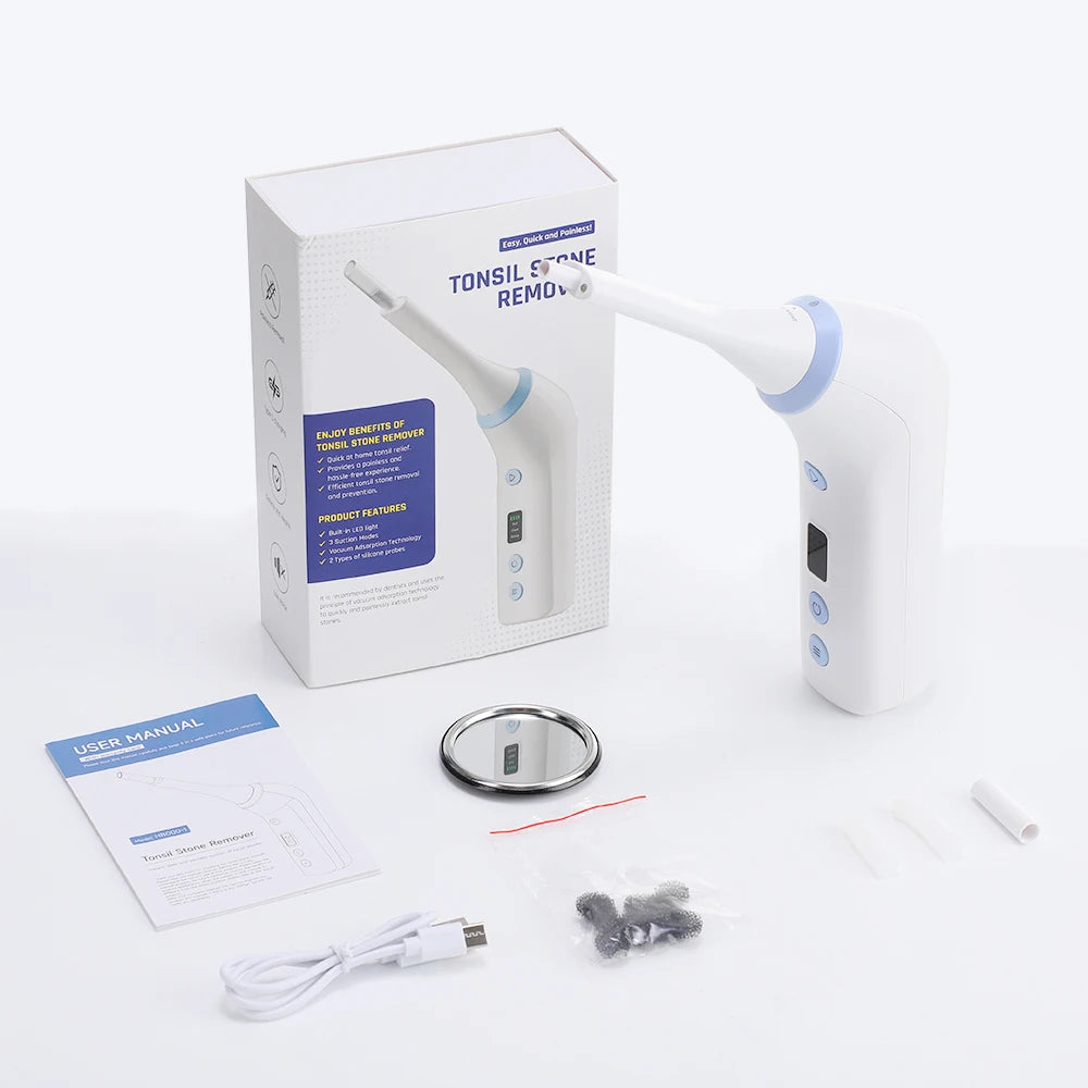 Portable Electric Tonsil Stone Remover Oral Irrigator with LED Light Oral Fresh Care for Tonsil Stones Removal Oral Care Tool