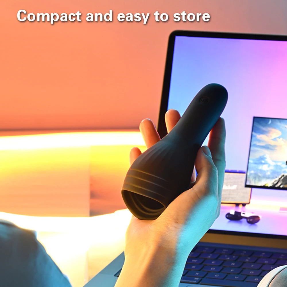 Sex Glans Trainer Male Masturbator Cup Tongue Licking Glan Stimulation Vibrator Penis Massager Delay Trainer Sex Supplies
