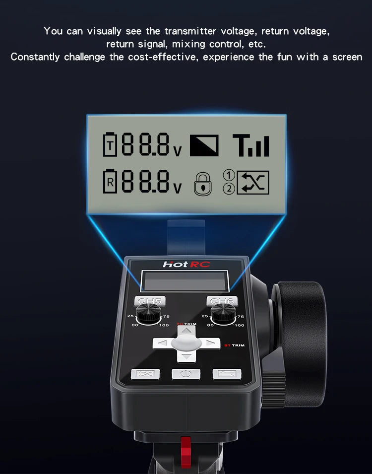 Hotrc CT-6A CT-4A 6CH 4CH 2.4GHz Radio System Transmitter Remote Controller with F-06A F-04A 6Ch Receiver for RC Car Boat Tank
