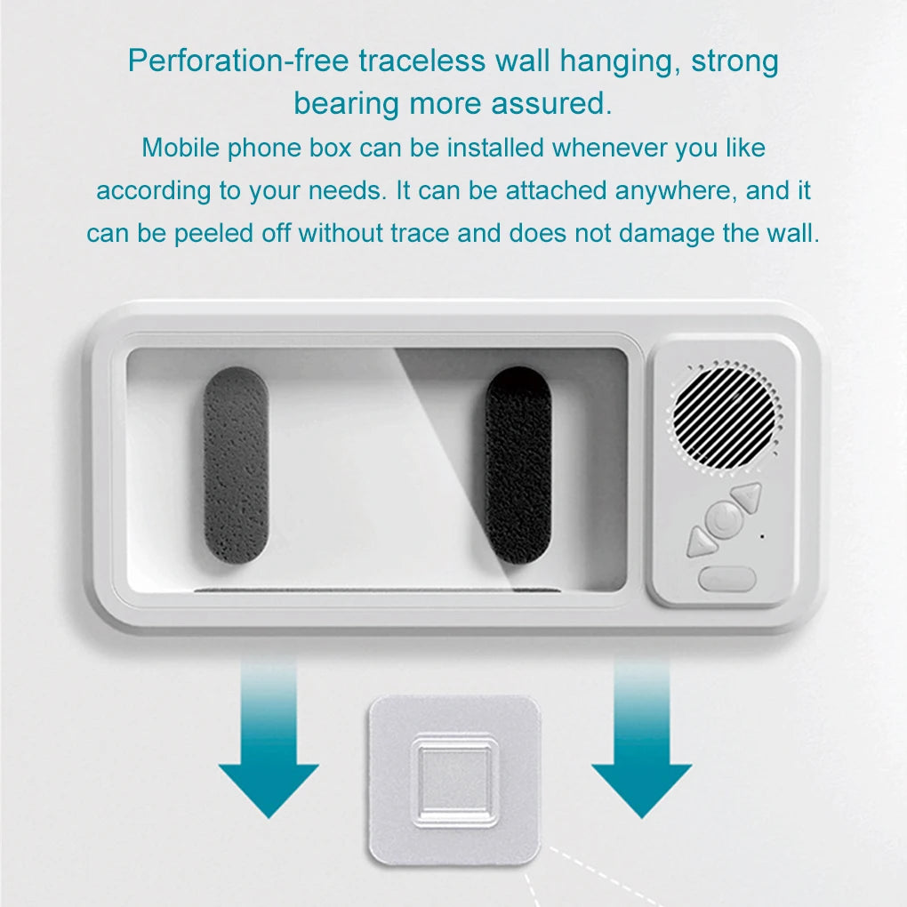 Shower Phone Holder with Bluetooth Speaker 360 Rotation Wall Phone Mount for Shower Waterproof Anti Fog for 4-6.9" Phones
