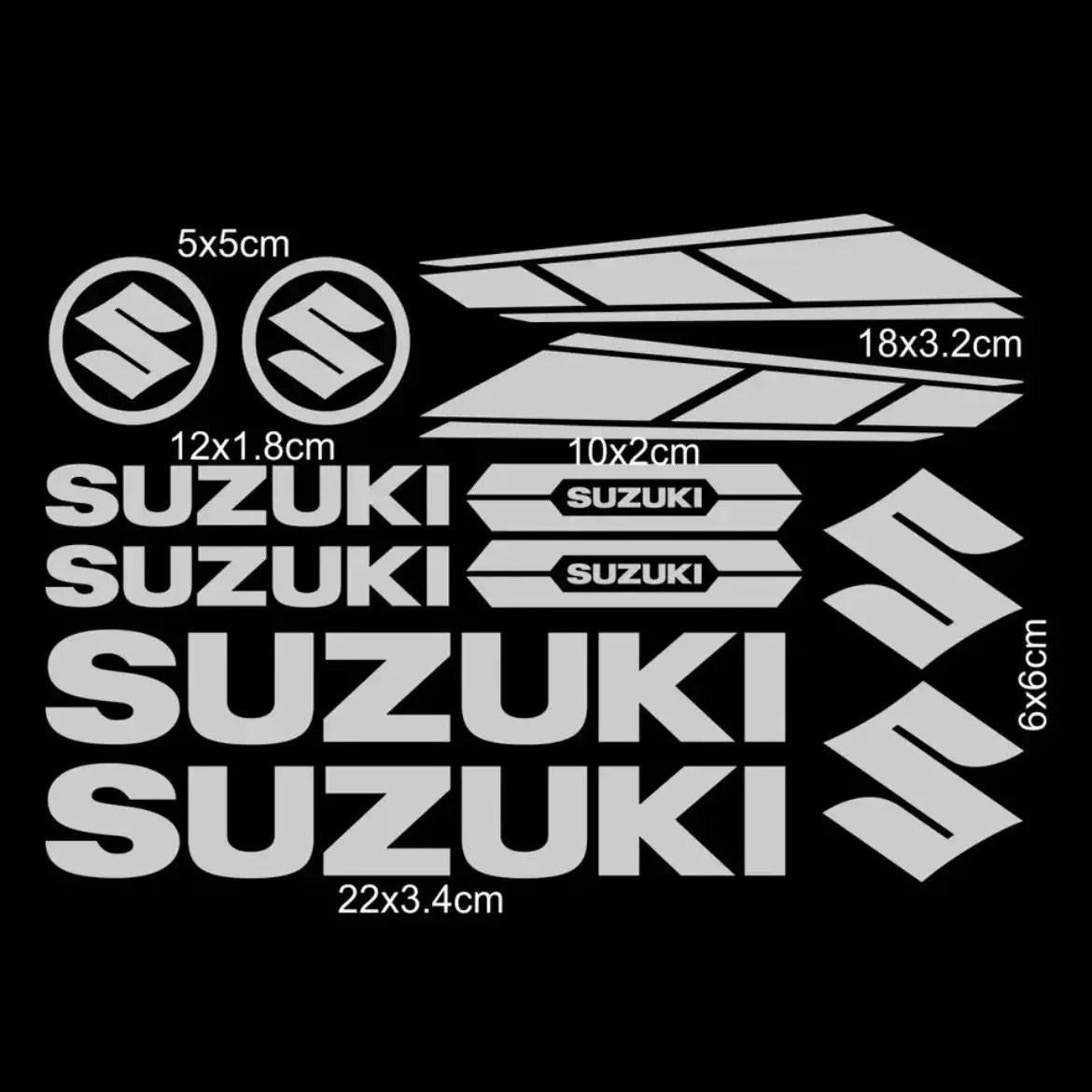 1set for Suzuki Motorcycle Sticker Body Decal Logo Set Helmet Emblem Vinyl Kit Waterproof Reflective Sticker Decoration