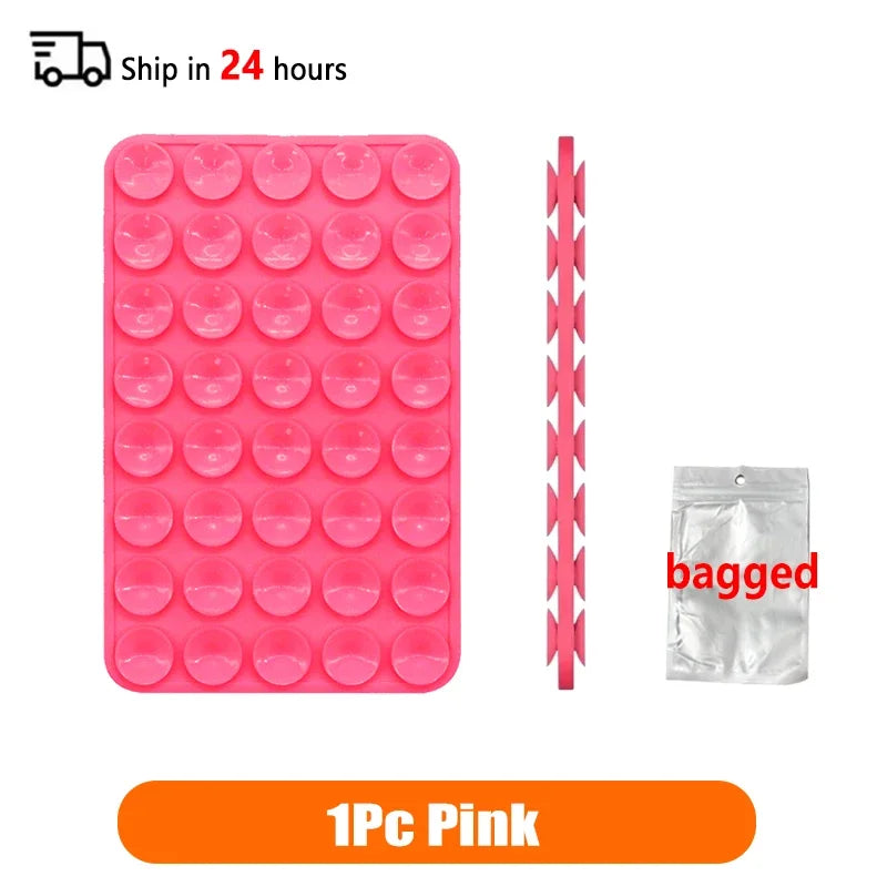 Double Sided Silicone Suction Cup Multicolor Strong Adhesive Stand For iPhone 11 12 13 14 15 16 Pro Max Detachable Phone Holder