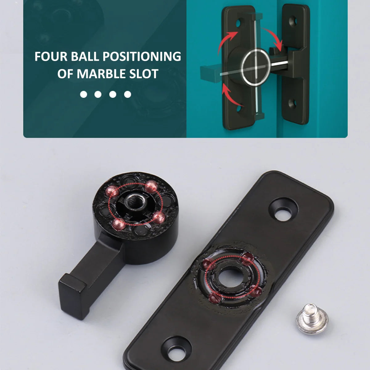 Luminous Door Lock Zinc Alloy 90 Degree Sliding Door Latch Heavy Duty Barn Gate Bolt Protect Privacy Cabinet Closet