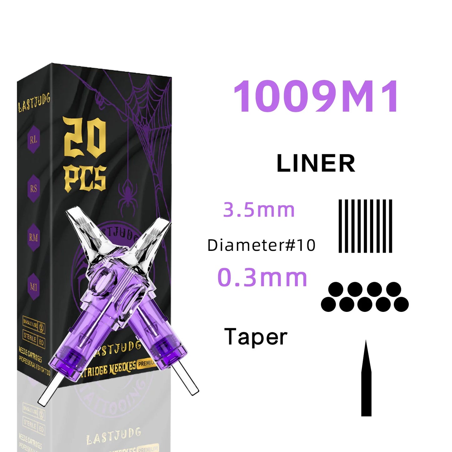 LASTJUDG Tattoo Needles 20PCS Disposable Tattoo Needles RL RS M1 RM Permanent Makeup Tattoo Cartridge Needle For Tattoo Pen