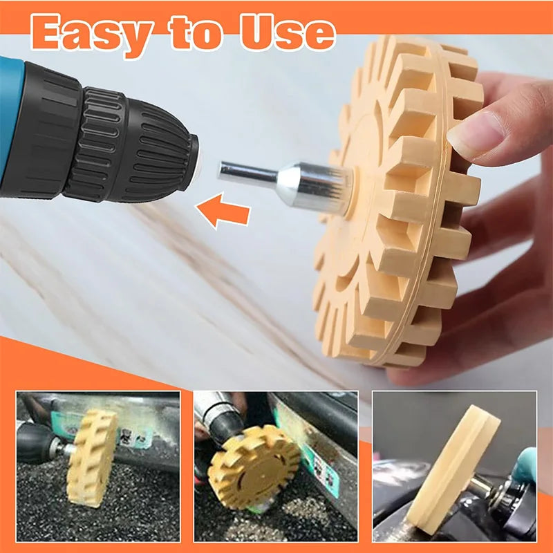 Car Pneumatic Rubber Eraser Wheel Pad Disk Decal Remover Eraser Wheel Auto Glue Sticker Paint Cleaner Car Polish Auxiliary Tool