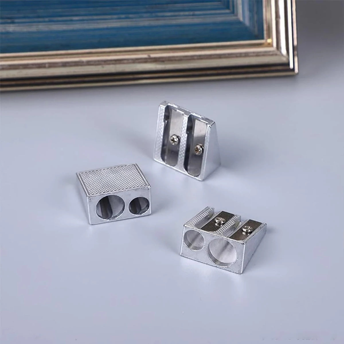 Magnesium Pencil Sharpener, Kum Magnesium Pencil Sharpener, Kum 2-Hole Pencil Sharpener Magnesium Alloy Wedge Profile, Metal Pen