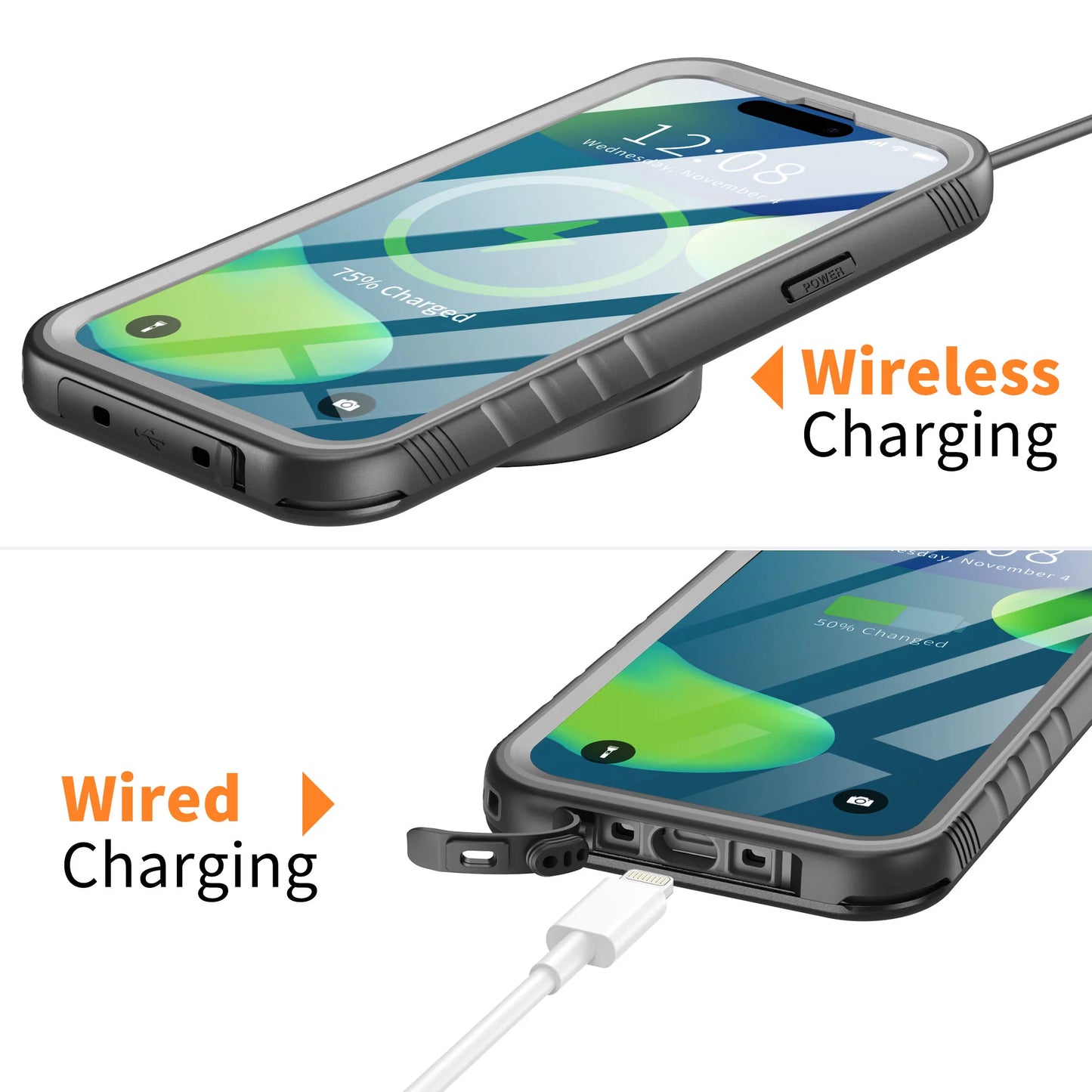 SPORTLINK Waterproof Case For iPhone 14 11 12 13 15 Pro Max Swimming Diving Case With Strap Full-Body Screen Camera Protector