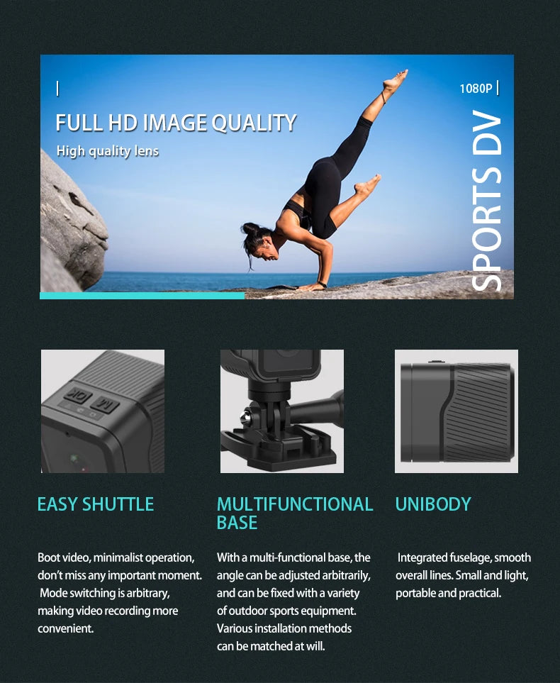 1080P high-definition wireless small camera, WiFi hotspot mini DV camera, outdoor sports camera, motorcycle driving recorder