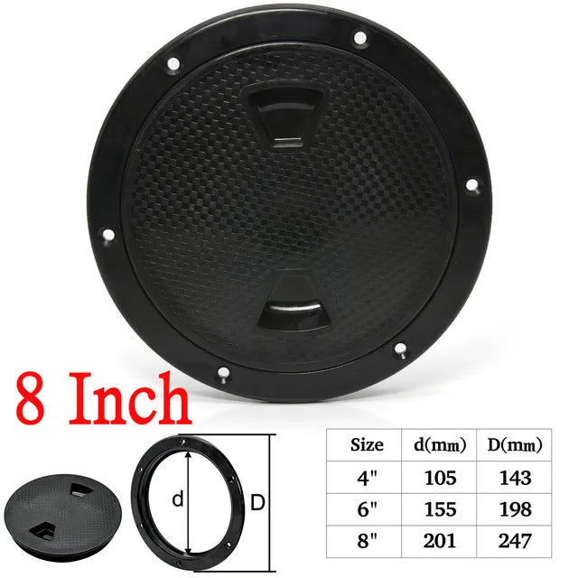 4 6 8inch ABS Hatch Cover Round Deck Inspection Access Plastic White Black Boat Screw Out Deck Inspection Plate For Yacht Marine