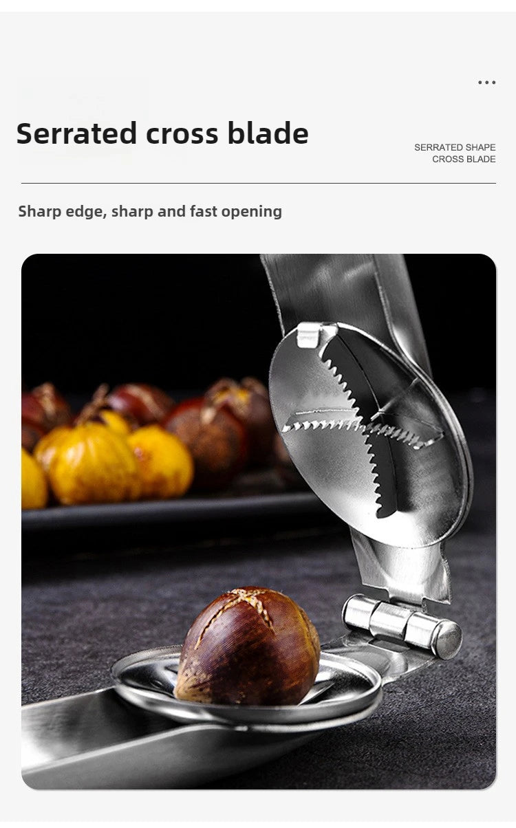 Stainless Steel Chestnut Opener, Cross Shaped Chestnut, Household Multifunctional Peeling Tool, Chestnut Clip, Walnut Clip