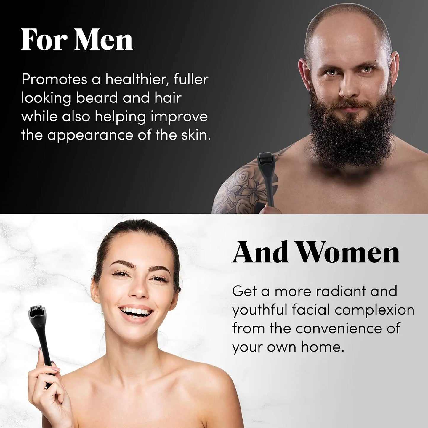 540 Needles for Facial Body Hair Growth Derma Roller for Skin Beard 0.2mm 0.25mm 0.3mm Needle Micro Face Roll Tool With Box Man