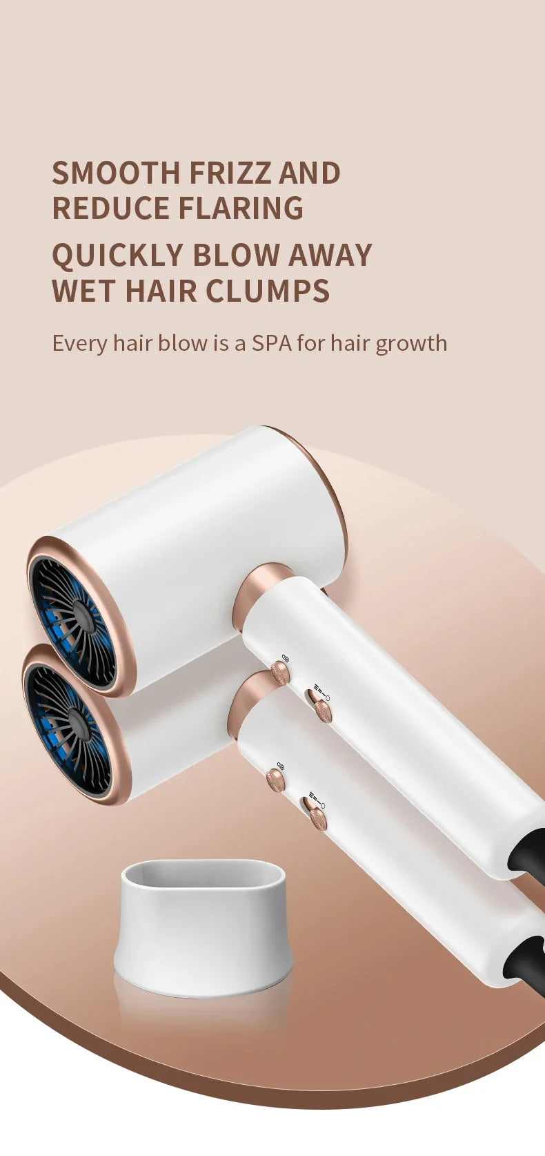 High-Speed Electric Turbine Hair Dryer Airflow Low Noise Constant Temperature And Quick Drying Suitable For Home Salons