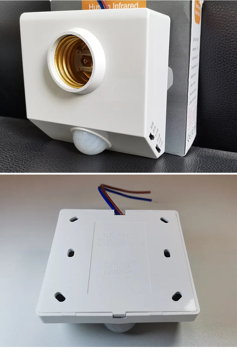 Smart 85V-265V PIR Induction Infrared Motion Sensor E27 LED lamp Base Holder With light Control Switch Bulb Socket Adapter
