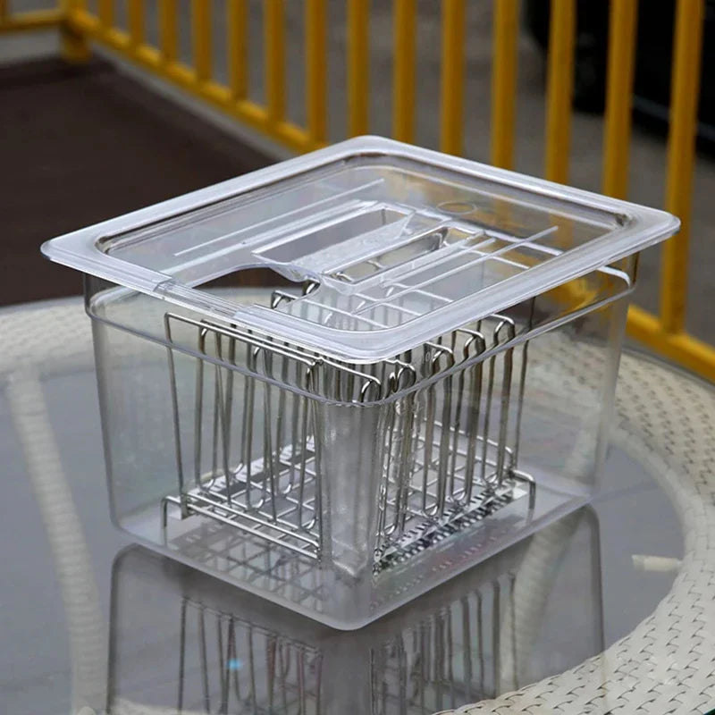 Sous Vide Cooker machine 11L Container with Stainless Steel Rack Detachable Dividers Separator Slow Cooker Kits Accessories