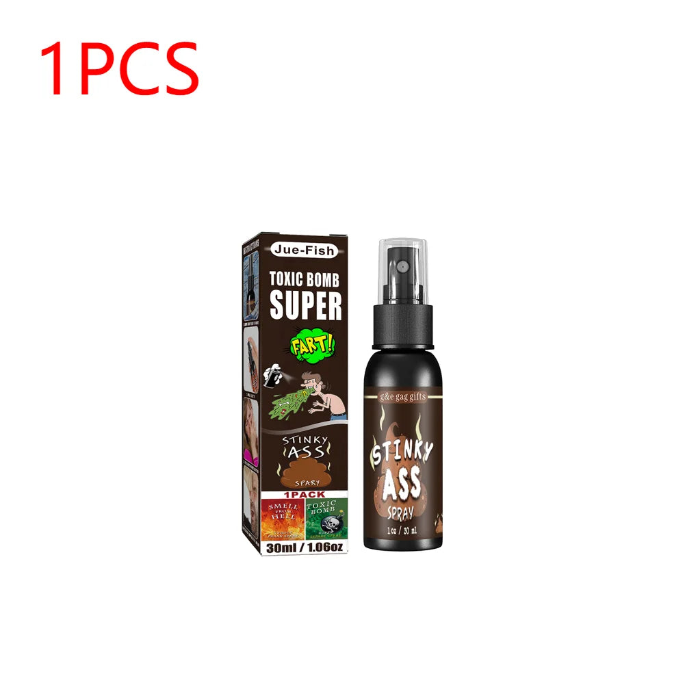 30ml Fart Gag Spray Prank Joke Plastic Spray Can Stink Party Supplies Stinky Fart for Adults Kids Non Toxic Halloween Funny Toys