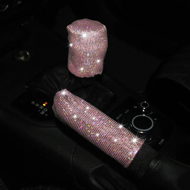 1/2Pcs Universal 38CM Rhinestones Steering Wheel Cover with Crystal Sparkling Car Breathable Anti-Slip Steering Wheel Protector